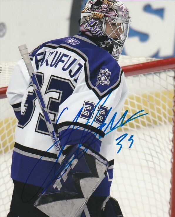 YUTAKA FUKUFUJI SIGNED LOS ANGELES LA KINGS GOALIE 8x10 Photo Poster painting #1 Autograph PROOF