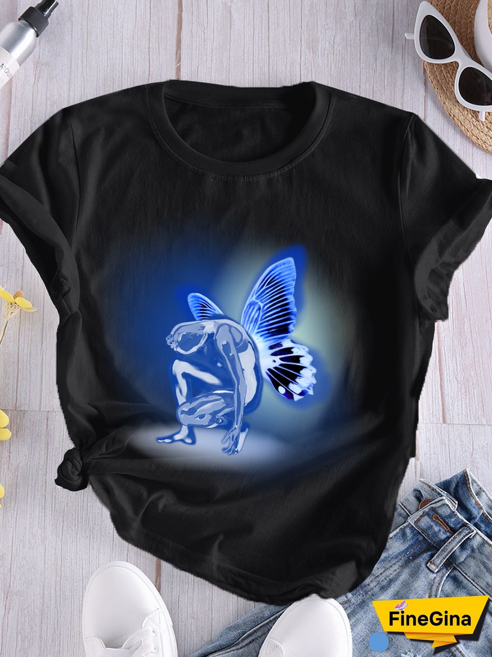 Gothic T-shirt For Women Streetwear Funny Print Hip Hop Short Sleeve T Shirt Harajuku Priority Money Printed Polyester Top Black