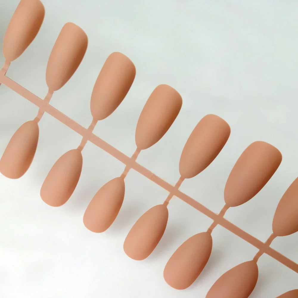 24Pcs Matte Dark Brown Artificial Fake Nails Long Stiletto False Nails For Design DIY Fingernails Art Tip Manicure Tool-Nail Inspo