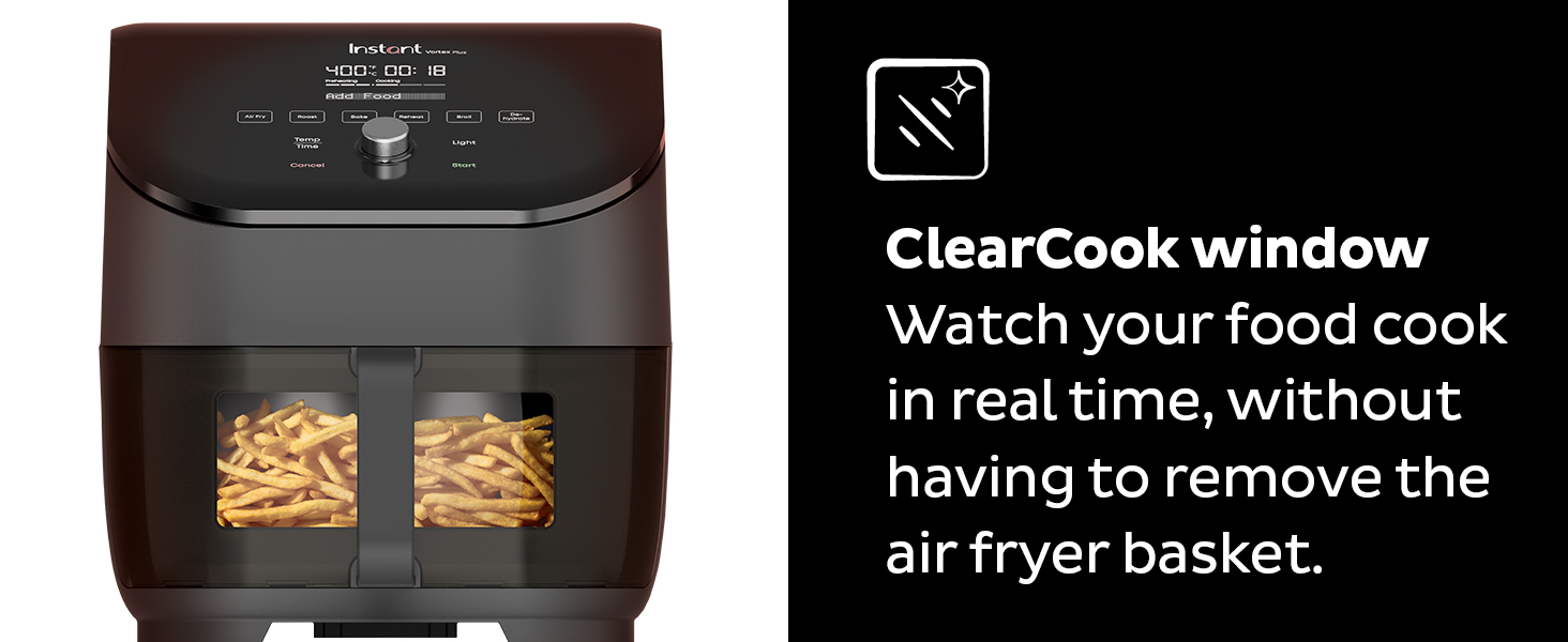 instant vortex plus with clearcook window air fryer basket