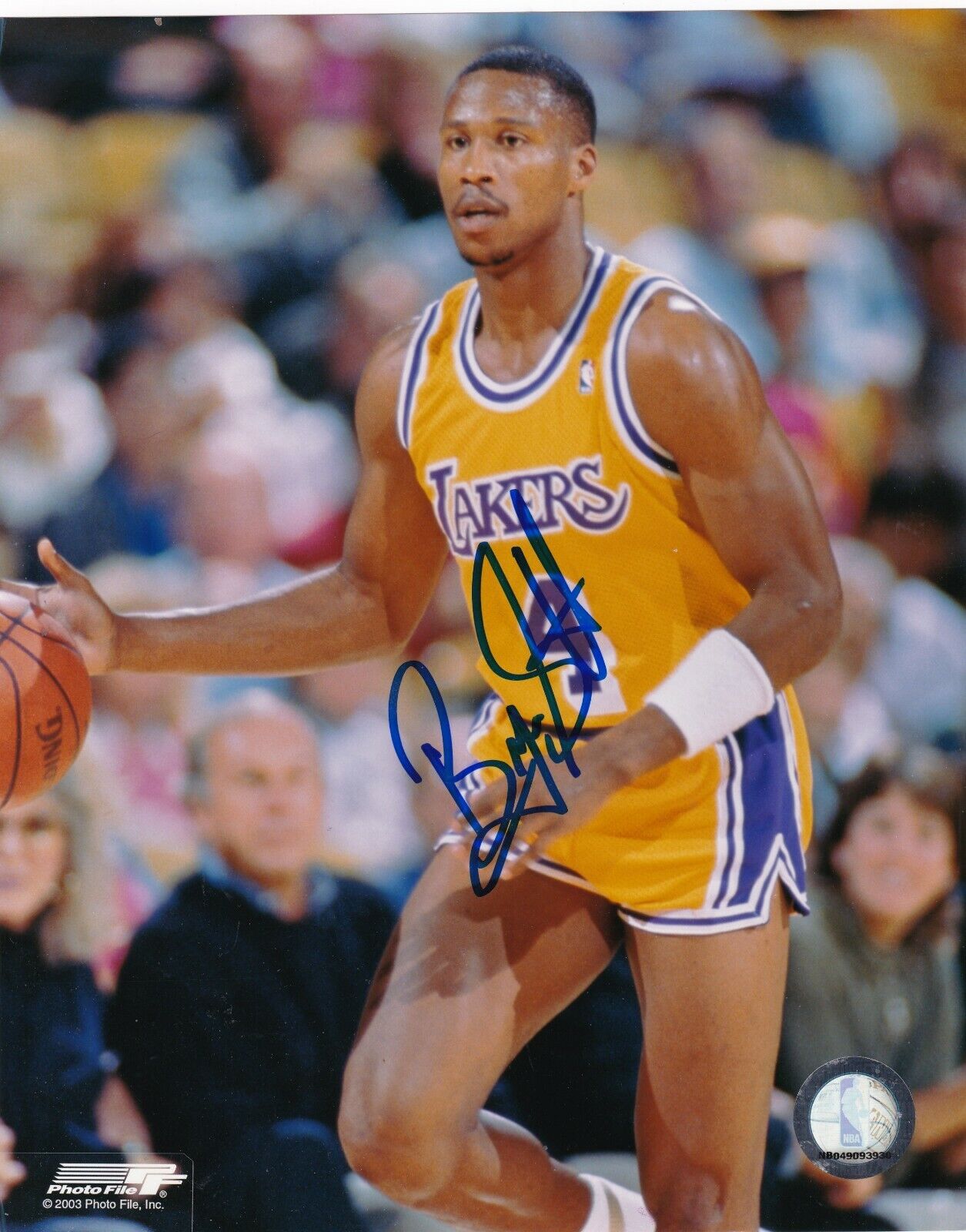 BYRON SCOTT LOS ANGELES LAKERS ACTION SIGNED 8x10