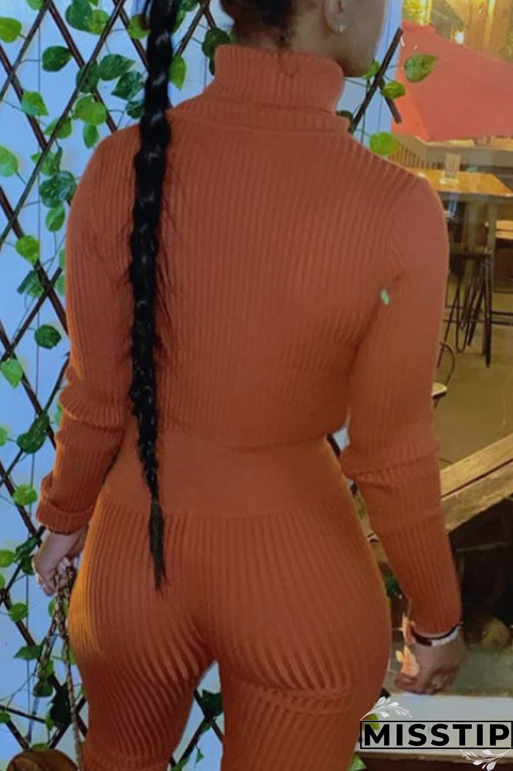 Grey Sexy Solid Patchwork Turtleneck Long Sleeve Two Pieces