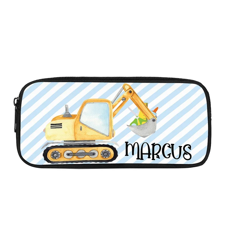 Personalized Tractor Pencil Case, Customized Name Pen Case For Kids, Back To School Gift