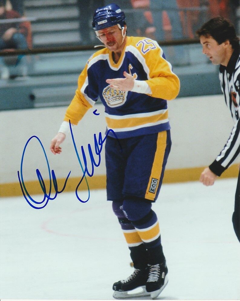 BLOODY DAVE LEWIS SIGNED VINTAGE LOS ANGELES KINGS 8x10 Photo Poster painting! Autograph