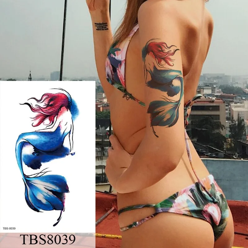 Waterproof Temporary Tattoo Sticker Flower Peony Rose Sketches Flash Tattoos Black Henna Body Art Arm Fake Tatoo Women Men