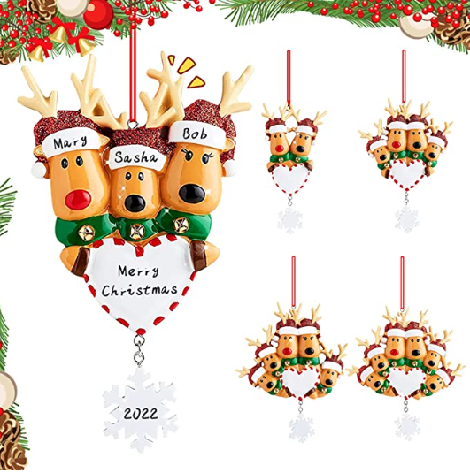 Christmas Tree Pendant Decorations, Christmas Elk Decorations, Christmas Tree Decorations DIY Names, Elk Resin Christmas Decorations