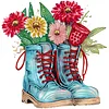 Diamond Painting-DIY Crystal Rhinestone Flower Boots
