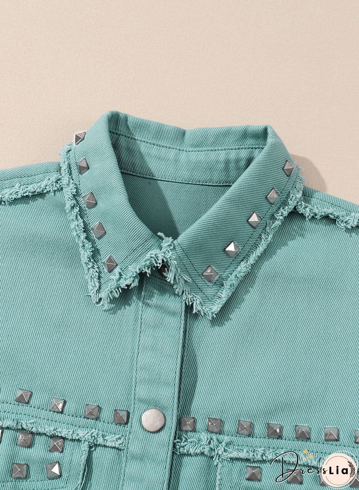 Frayed Riveted Denim Jacket