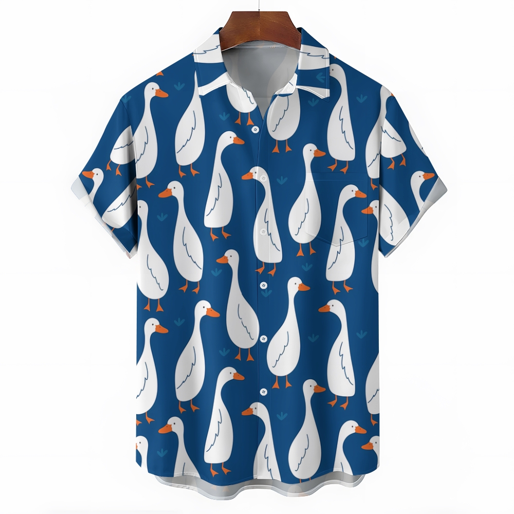 Cartoon Duck Theme Hawaiian Shirt