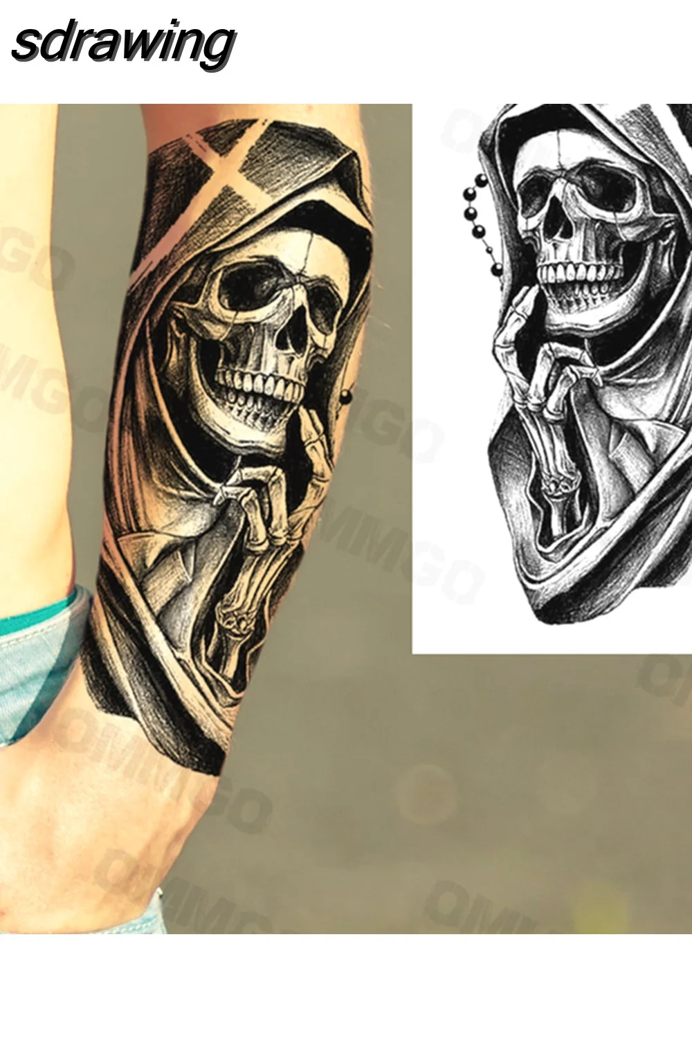 sdrawing Lion Rose Flower Temporary Tattoos For Women Adult Girl Compass Skull Fake Tattoo Arm Thigh Body Art Waterproof Tatoos