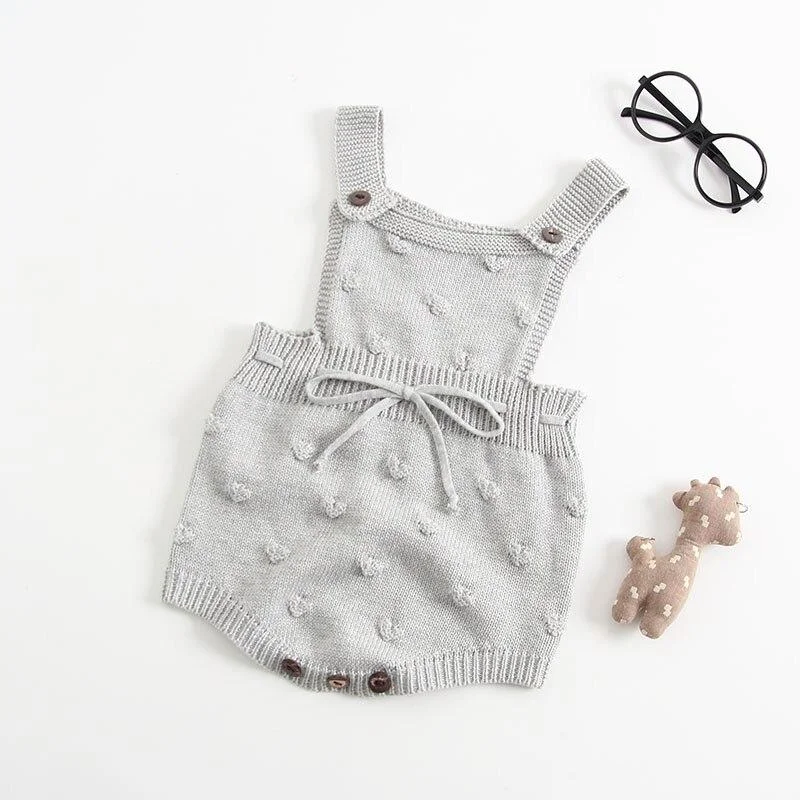 Newborn Baby Girls Boys Knitted Romper Baby Clothes Cotton Pompom Woolen Baby Rompers Ruffle Infant Baby Boys Jumpsuit Overalls