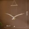 Flying Seagull Living Room Balcony Bay Window Aerial Hanging Decoration Children's Room art Creative Wooden Flying Bird Ornaments Suitable For Unique Home Decoration, Balcony, Baby Mobile Crib