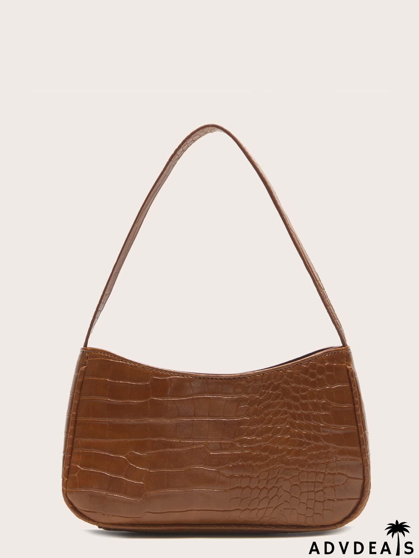 Croc Embossed Shoulder Bag