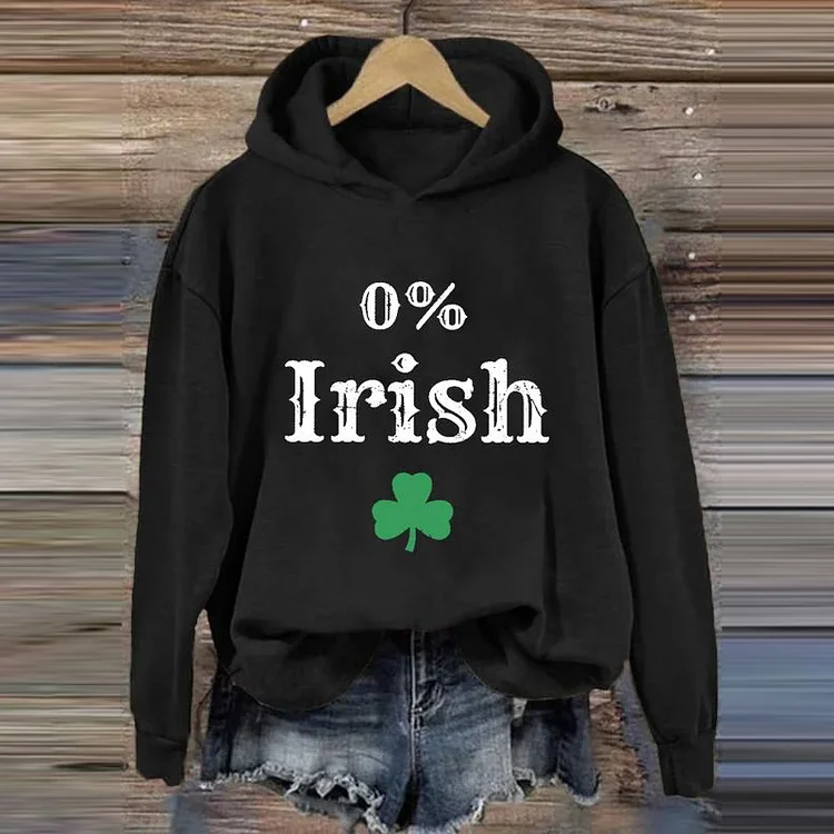 VChics 0% Irish St. Patrick's Day Shamrock Printed Casual Hoodie