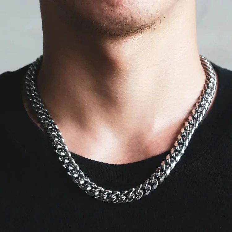 Cuban Link Chain Necklace Stainless Steel 10mm Men Necklace