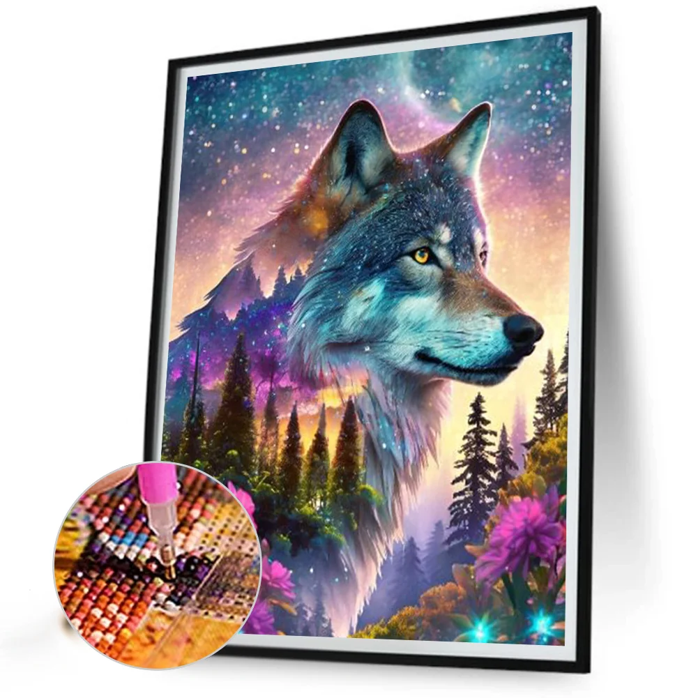 Diamond Painting - Full Round Drill - Forest Wolf(Canvas|40*50cm)