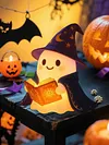 Cute Ghost Reading Book Night Light Easy To Use Halloween Cute Night Light Lightweight for Indoor Party Desk Outdoor Halloween Decoration