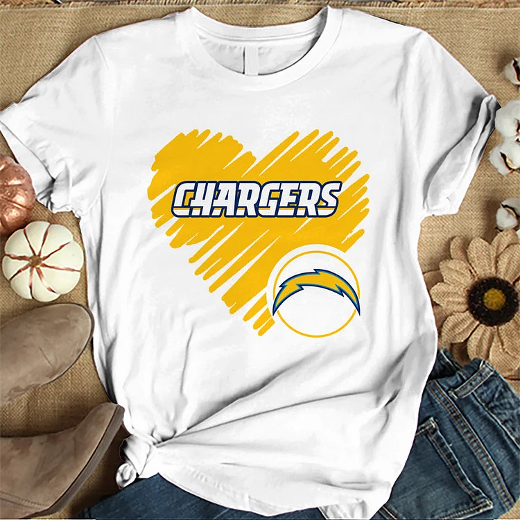 Los Angeles Chargers  Women's White Relaxed T-Shirt