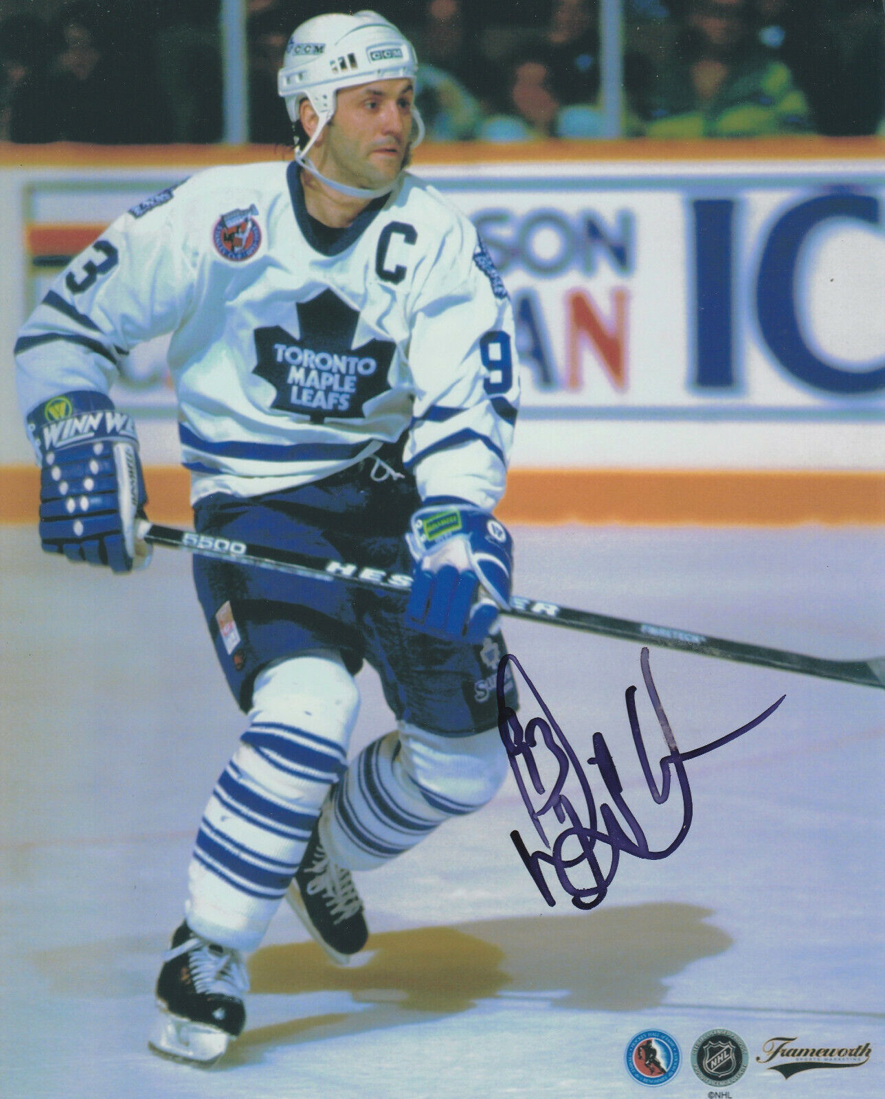 VINTAGE DOUG GILMOUR SIGNED TORONTO MAPLE LEAFS 8x10 Photo Poster painting #2 Autograph