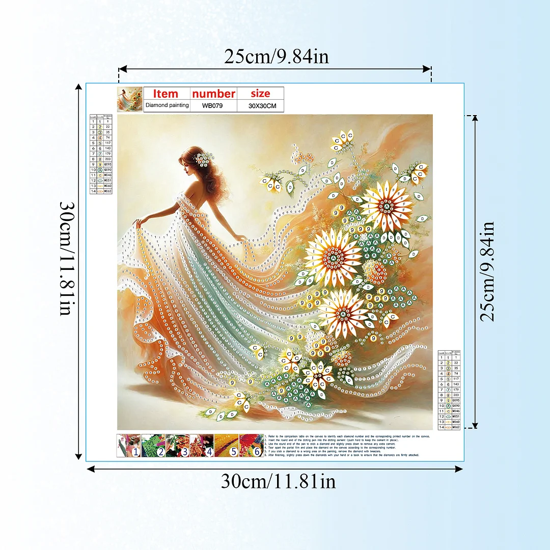 Diamond Painting - Partial Special Shaped Drill - Sunflower Dancing Girl(Canvas|30x30cm)