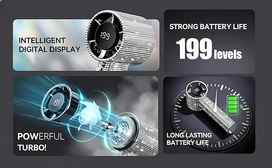 Fast charging. Long-lasting battery. Stay cool from morning commute to evening outings.