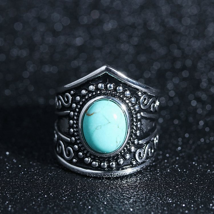 Turquoise Obsidian Ring|turquoise