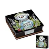 Diamond Painting Snowman Leather Notecard Box Gem Art Sticky Note Holder