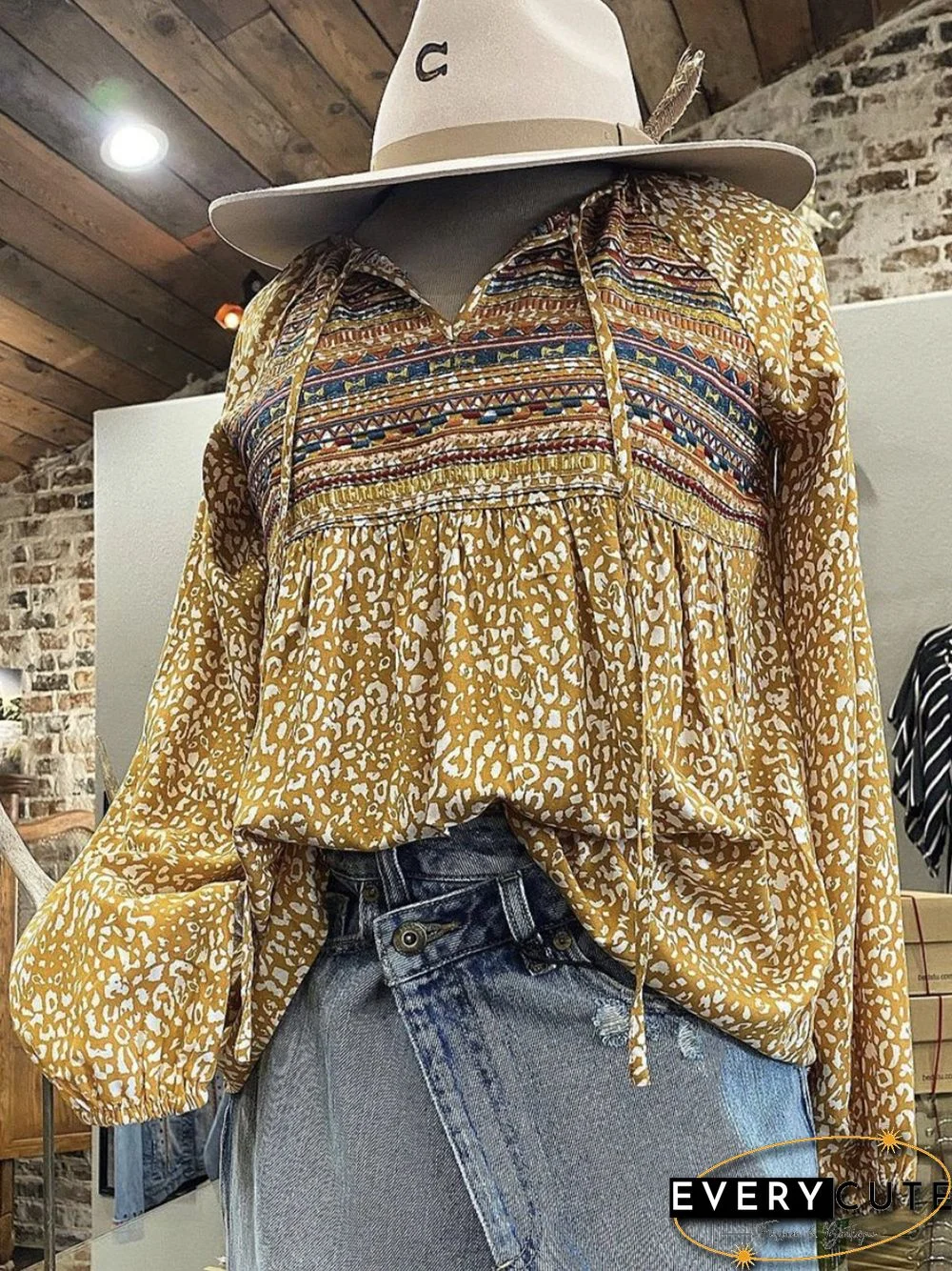 Leopard Statement Raglan Sleeve Tops