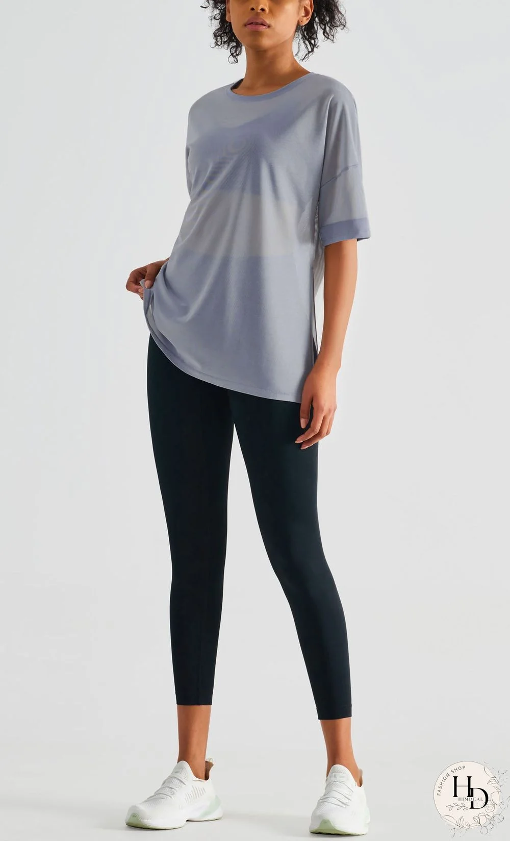 Mesh Stitching Casual Sports Top & Cover Up