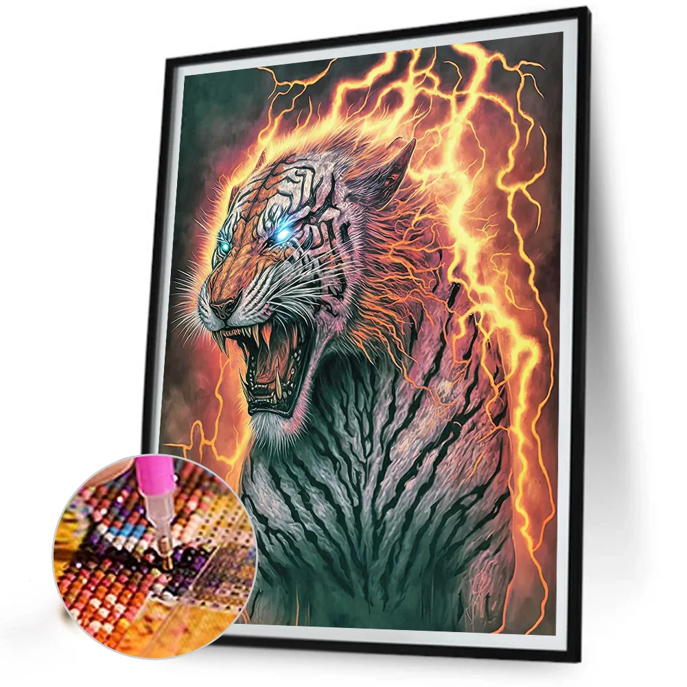 Hot Stamping Tiger - Full Square - Diamond Painting(30*40cm)