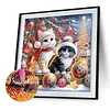 Christmas Cat - Diamond Painting - Partial Special Shaped Drill(Canvas|30*30cm)