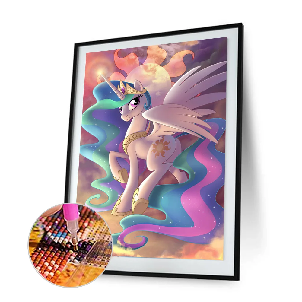 Full Round Diamond Painting 30*40cm - Unicorn