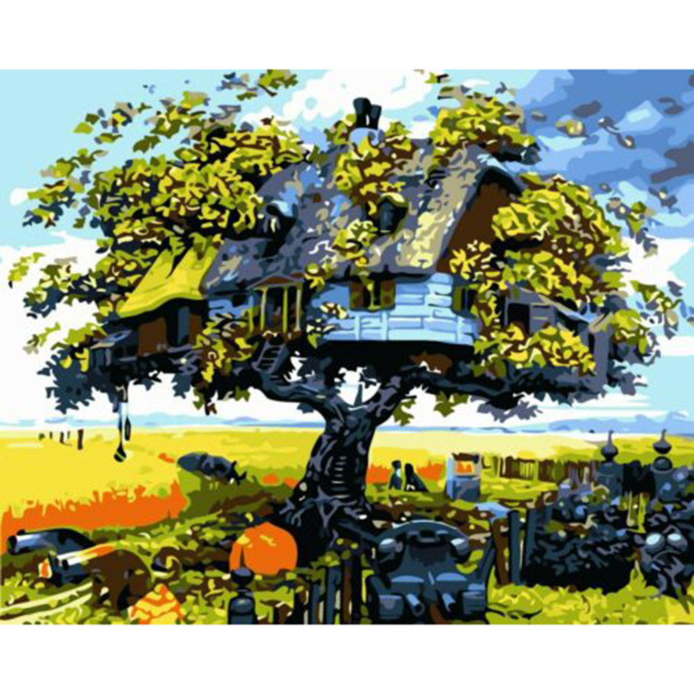

50*40cm - Painting By Numbers - Tree House, 501 Original