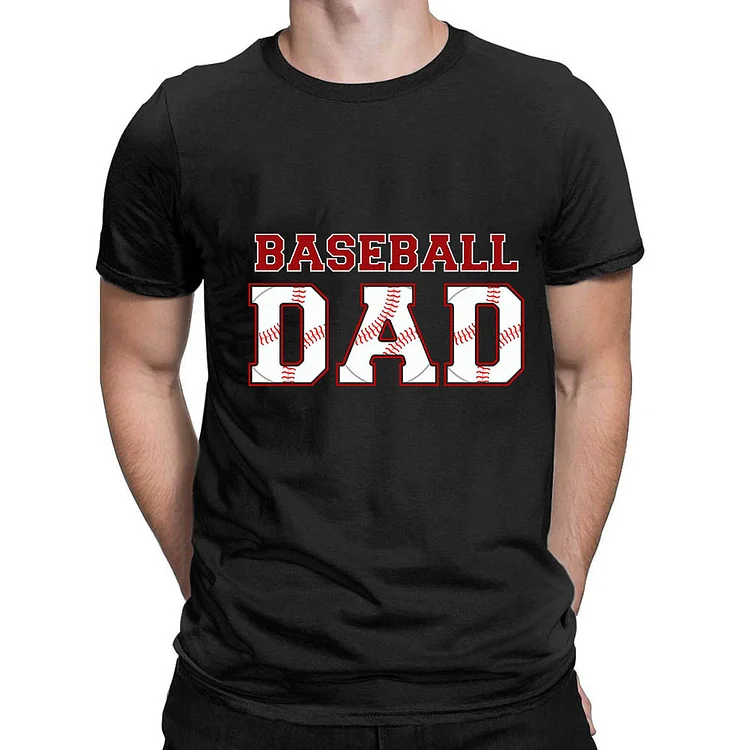 Baseball Sports Baseball Dad Graphic Mens Print Crew Neck T-Shirt Tee-014361-Annaletters