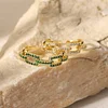 Bling Green White Rhinestone Golden Ring