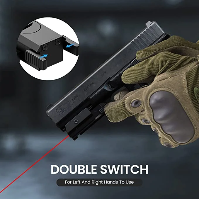 ohhunt® Red/Green Laser Sight Waterproof Military Grade Low Profile Pistol Laser Sight Rifle Laser Sight for Picatinny Rail