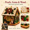 DIY Christmas House Pearl Painting Kit | 3D Wooden Holiday Decor