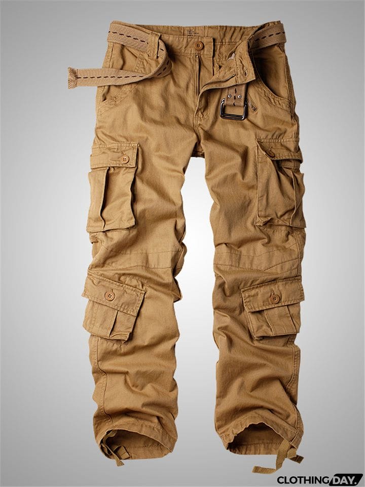 Men's Loose Straight Outdoor Multi-Pocket Cargo Pants