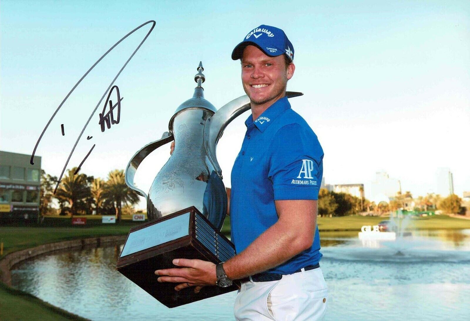 Danny WILLETT Dubai Desert Classic Winner SIGNED Autograph Golf Photo Poster painting AFTAL COA