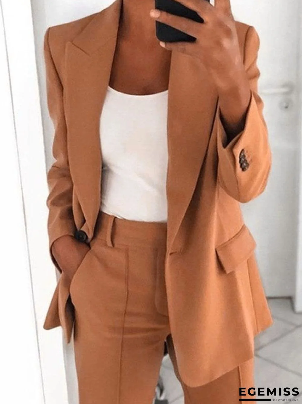 Casual Long Sleeve Solid Outerwear | EGEMISS