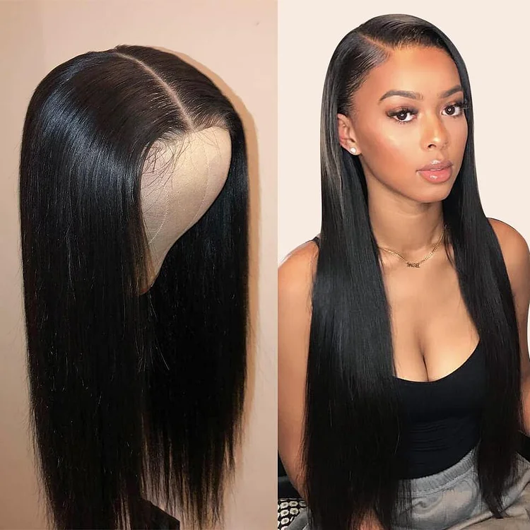 Malaysian Straight 360 lace Frontal Human Hair Wigs Lady Wig