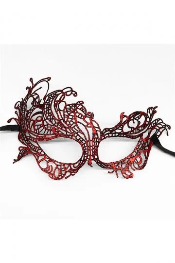 Sexy Phoenix Lace Half Face Eyes Mask For Halloween Masquerade Party Red-elleschic