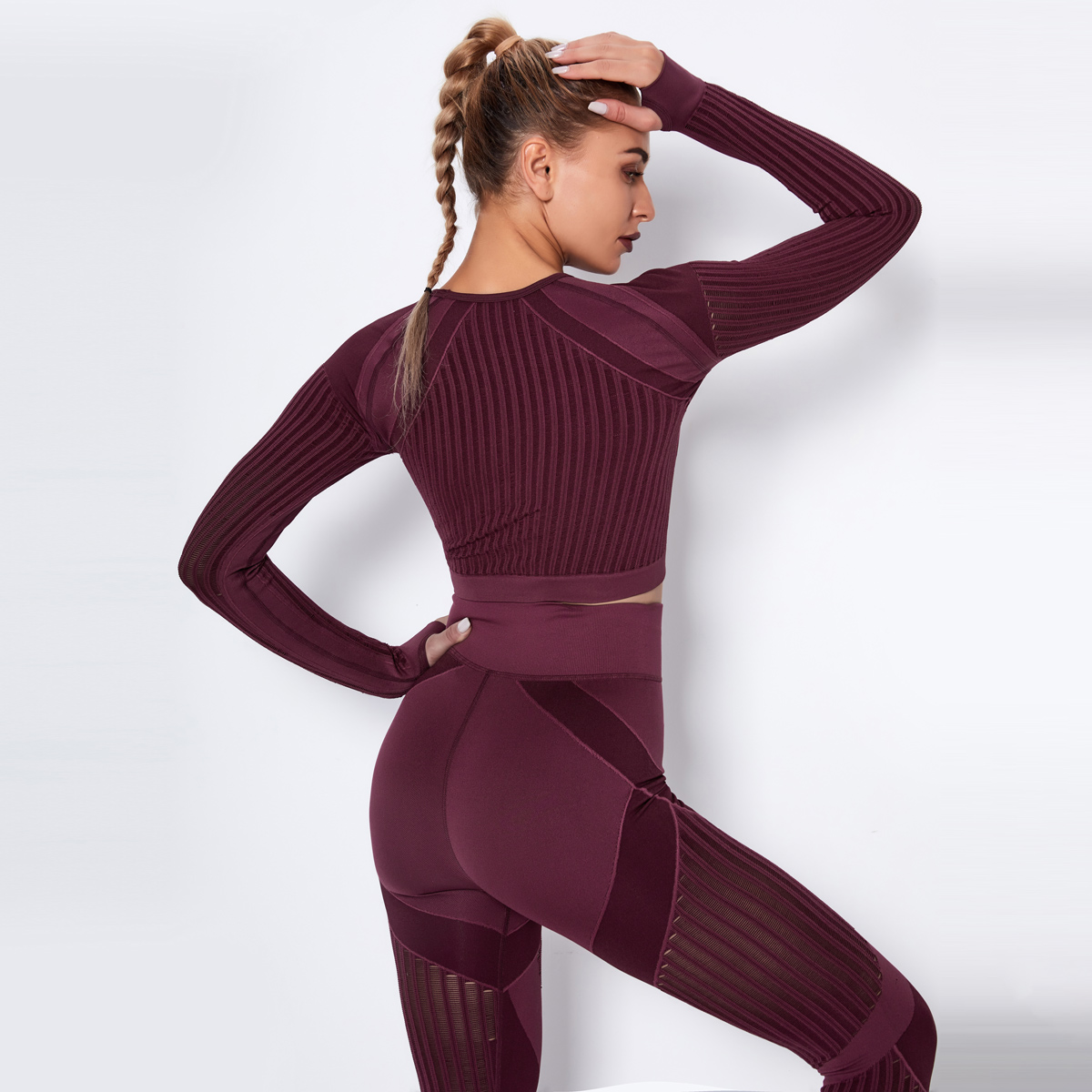 Hergymclothing long sleeve gym crop