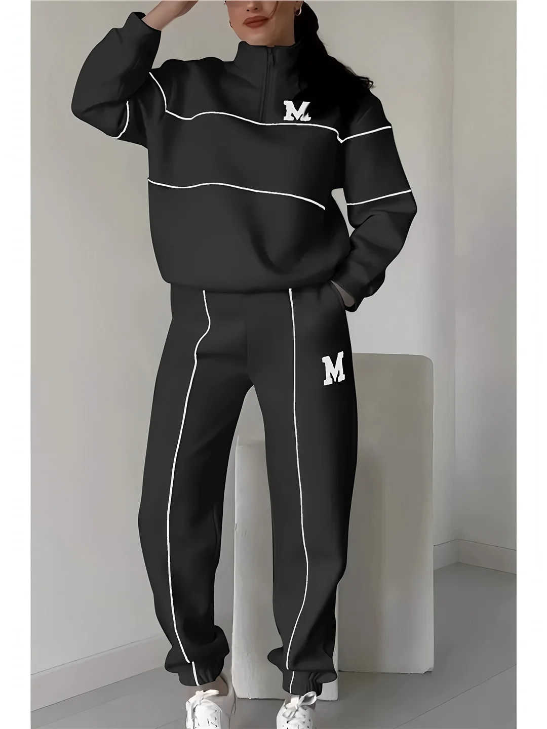 Athvotar Athvotar 2025 New Trousers Letter Long-Sleeved Casual Sports Set Two Sets