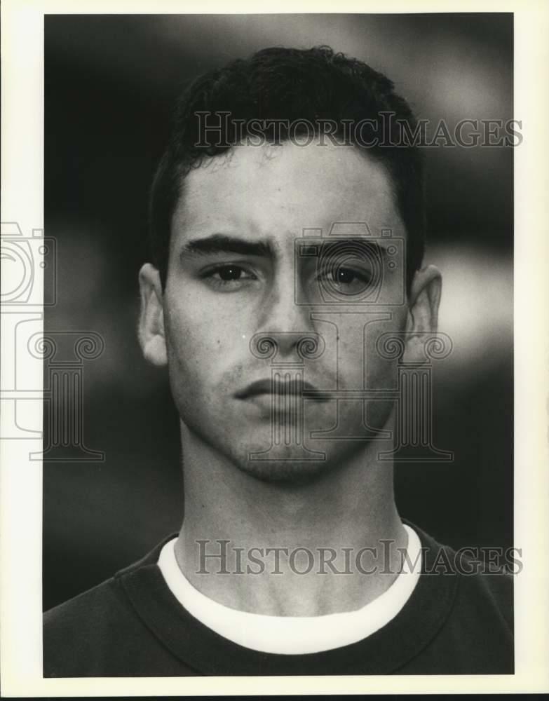 Press Photo Poster painting St. Bernard High School - Mark Garcia, Football Player - noc23350