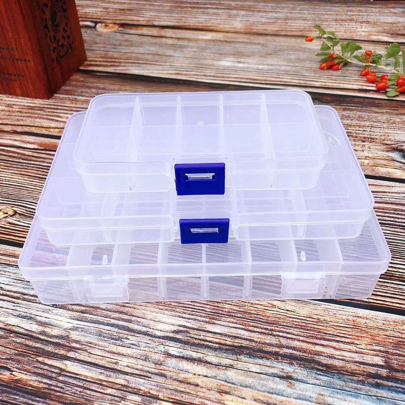 10 Grid 15 Grid 24 Grid 36 Detachable Grid Plastic Transparent Makeup Fishing Gear Jewelry Rubber Band Hook Storage Box