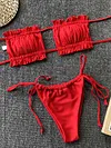 Sexy Fold Hollow Bikini Swimsuit