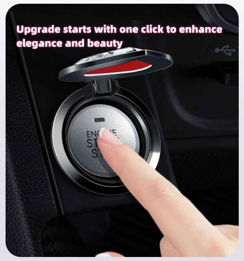 "Crystal Heart" car one-button start protective cover