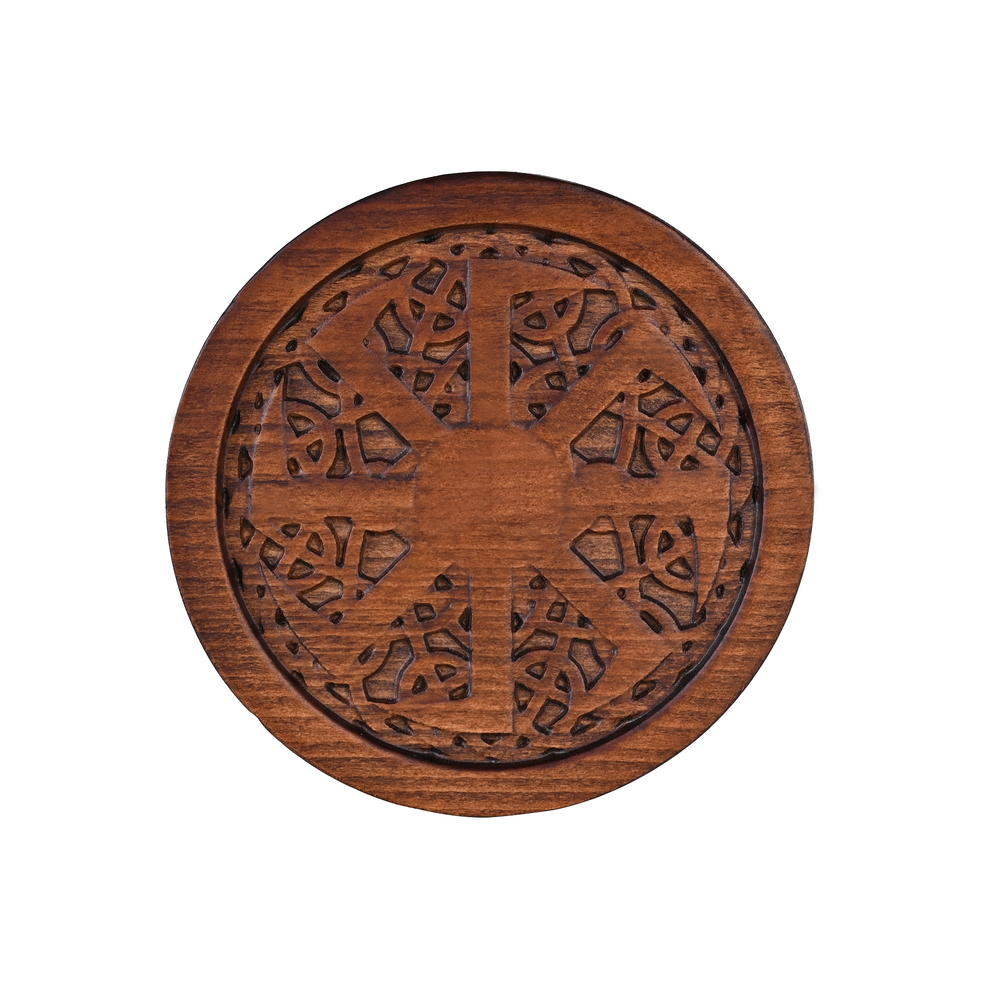Beech Wood Coaster: Celtic Cross & Knots – Guardians of Eternity