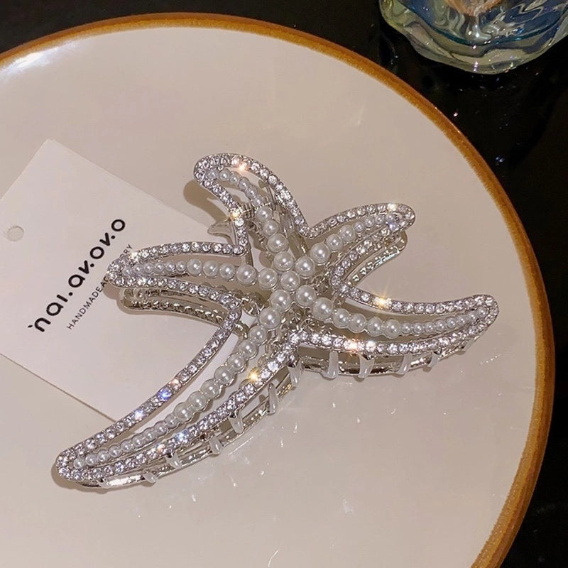 Women’s Minimalist Classic Style Color Block Alloy Inlay Hair Claws